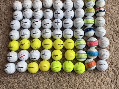 Lot of 64 TaylorMade Golf Balls Tour Response SpeedSoft Distance Mix Used