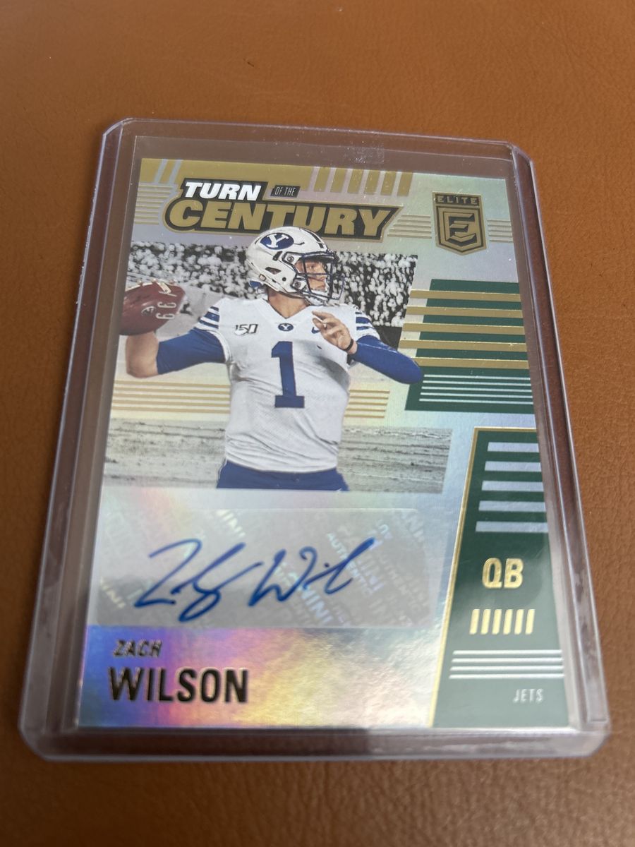 BYU COUGARS 2021 Elite "Turn of the Century" Zach Wilson Auto Rookie Card - Jets QB #1 Hand Signed Autograph