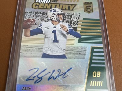 BYU COUGARS 2021 Elite "Turn of the Century" Zach Wilson Auto Rookie Card - Jets QB #1 Hand Signed Autograph