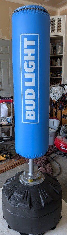 Rare Vintage Bud Light Promotional Freestanding Punching Bag - Pre-Filled with Sand