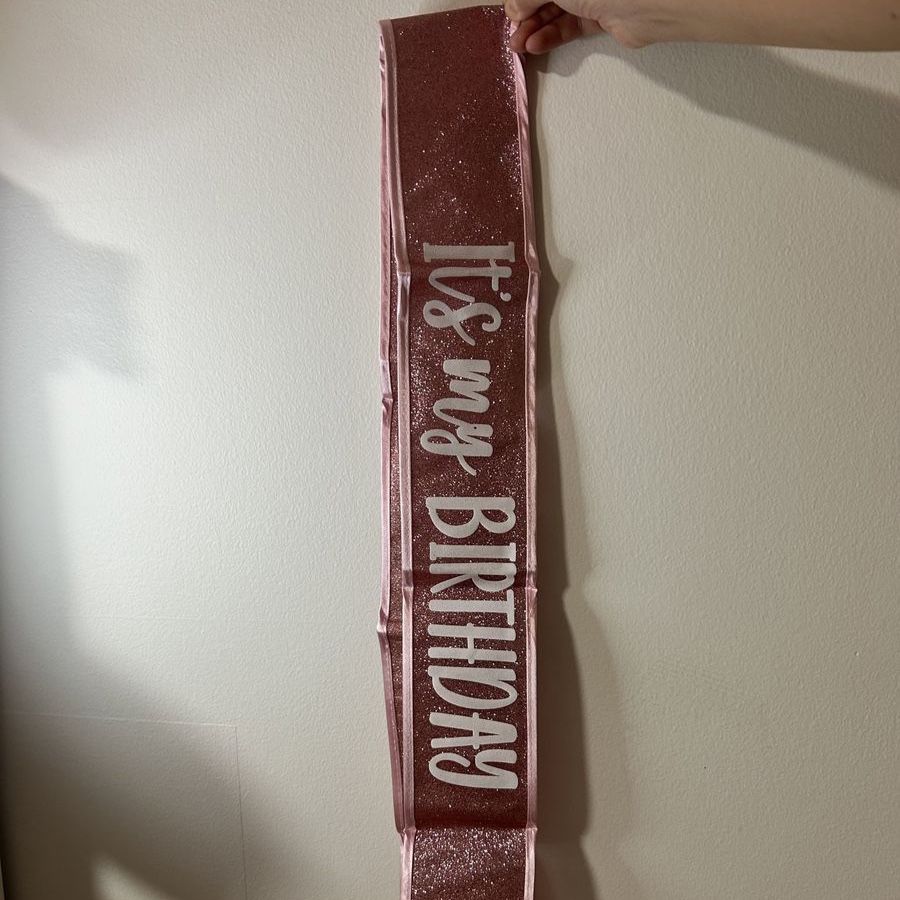 Glittery Pink "It's My Birthday" Party Sash