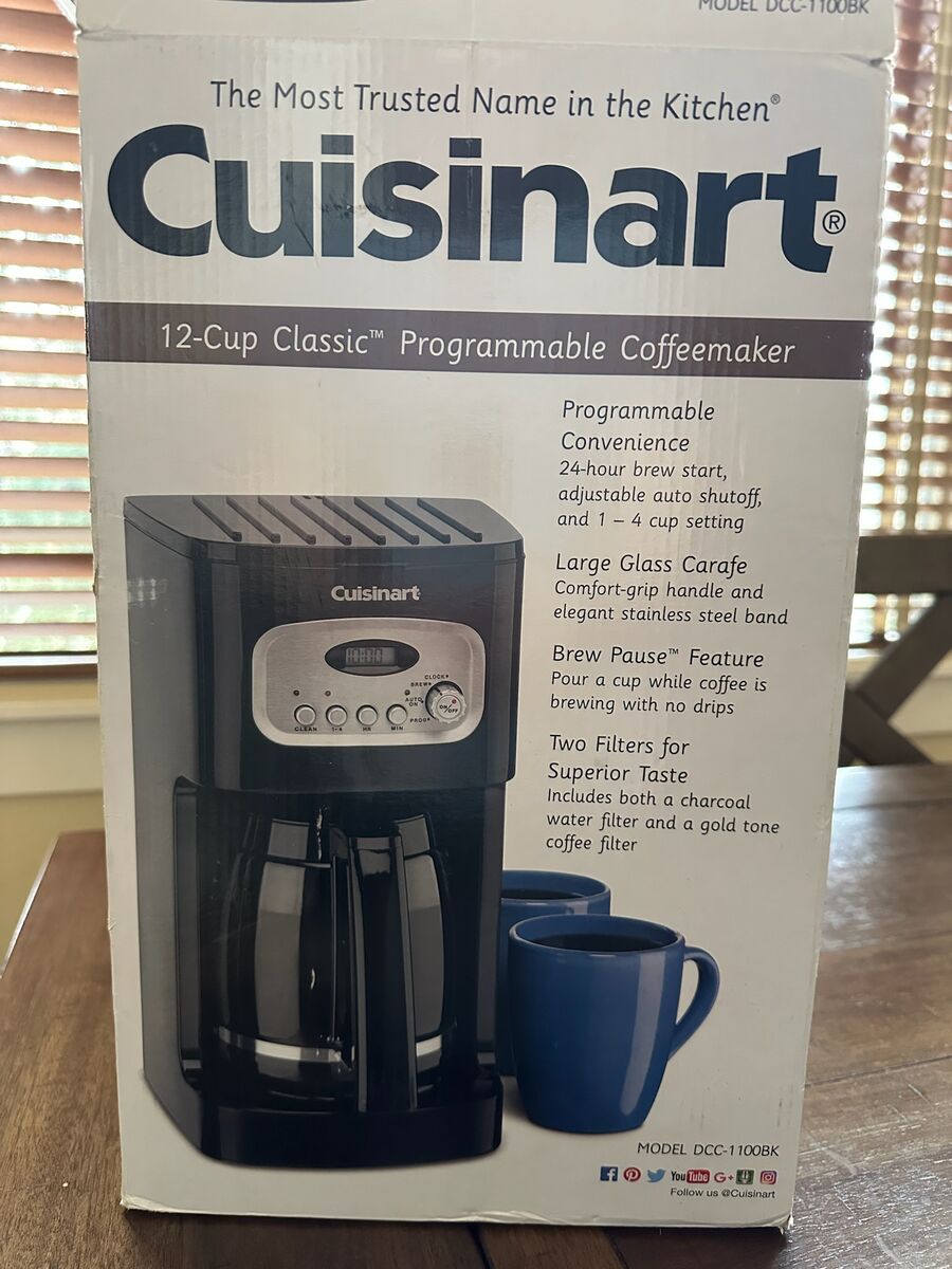 Brand New in the Box Cuisinart 12-Cup Programmable Black Drip Coffee Maker with Carafe
