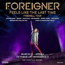 2 Foreigner Concert Tickets At the Venetian