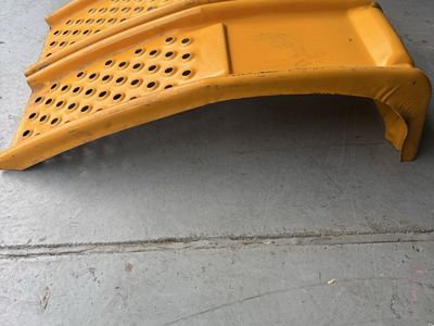 Yellow Steel Car Maintenance Ramps, Heavy-Duty, Perforated Surface, Pair, light