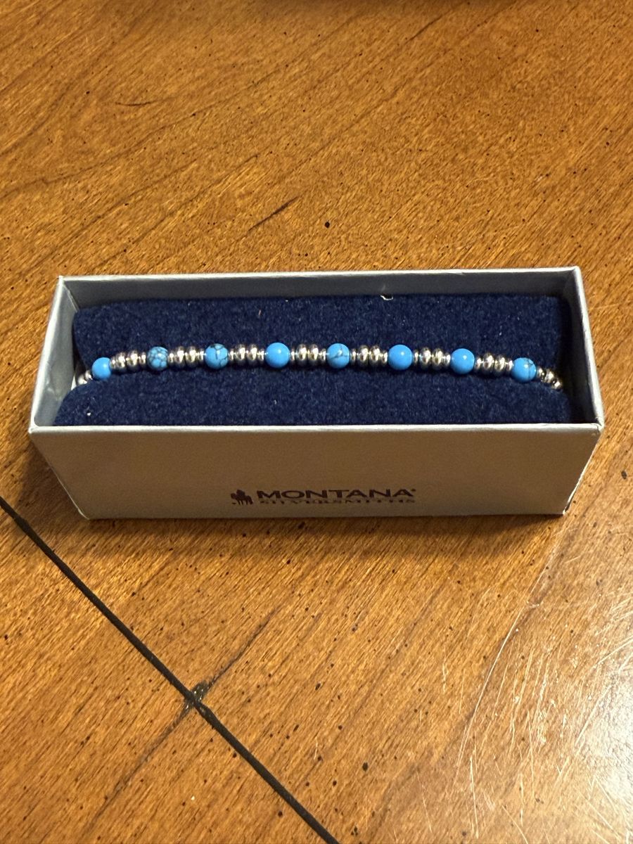 Montana Silversmiths Turquoise and Silver Beaded Bracelet