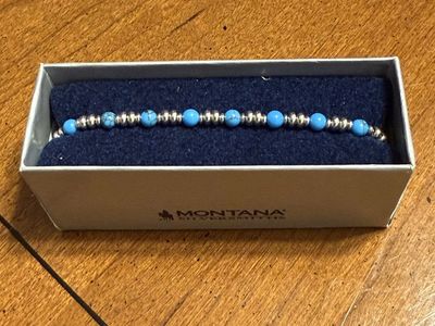 Montana Silversmiths Turquoise and Silver Beaded Bracelet
