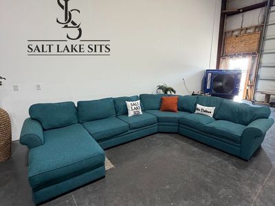 Large Teal U-Shape Sectional Sofa Couch