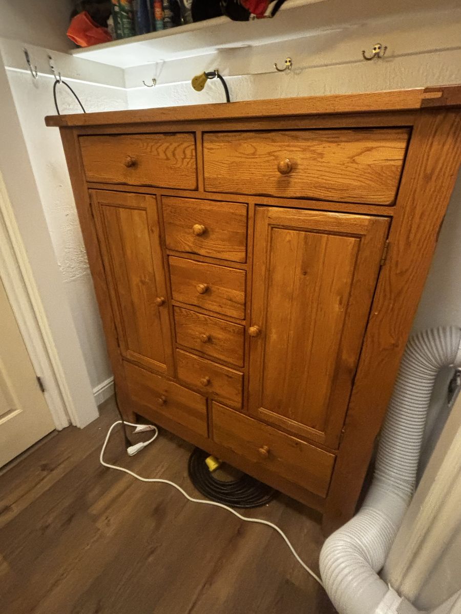 Solid Oak Cupboard/Armoire, Vaughn-Basset Aunt Etta’s Collection