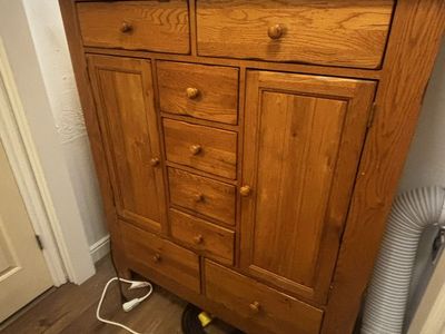 Solid Oak Cupboard/Armoire, Vaughn-Basset Aunt Etta’s Collection