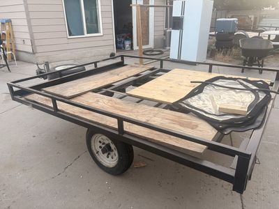 Atv 8 ft long 6”4 wide Trailer with Steel Frame and Wood Decking