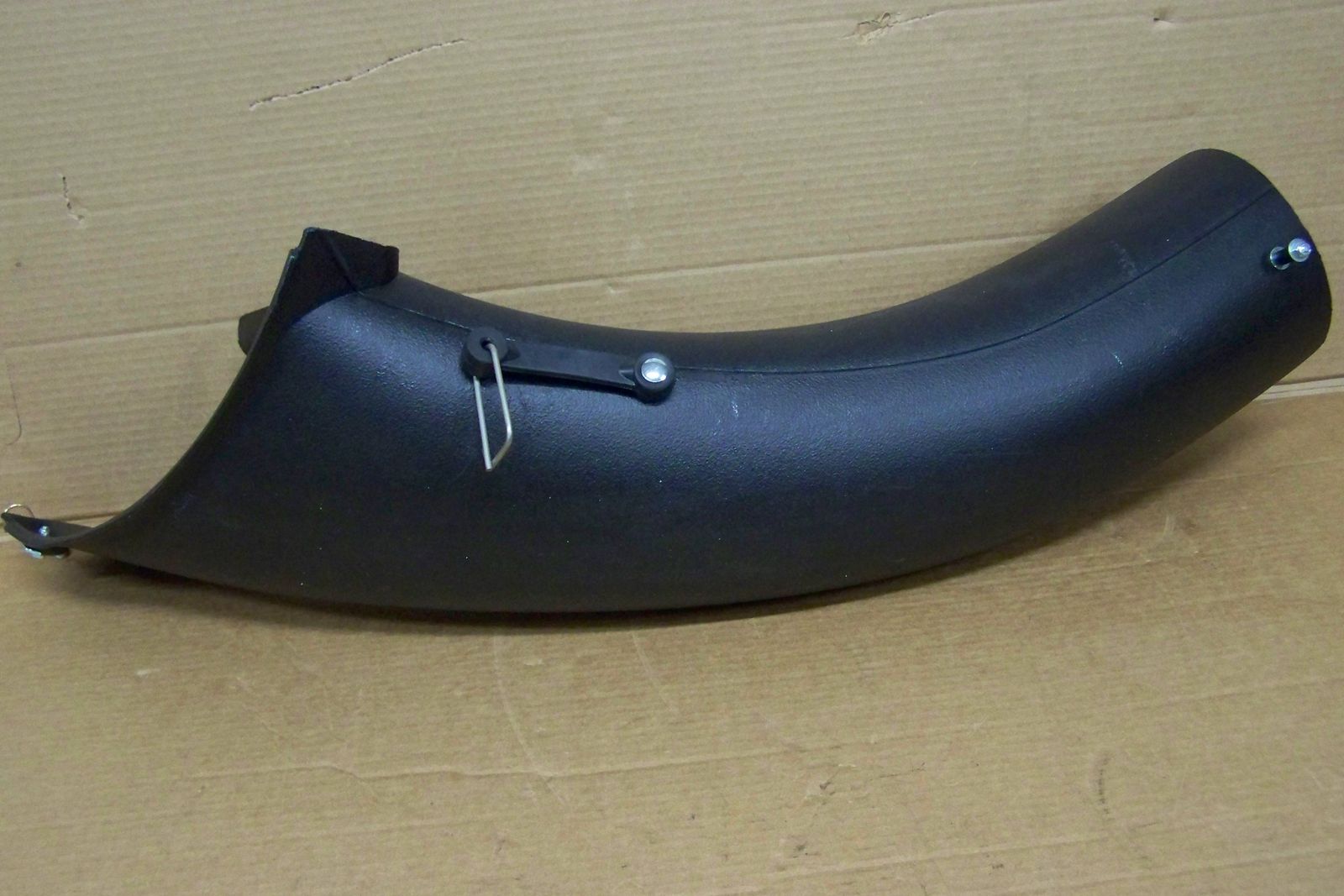 Lower chute for John Deere lawn tractor bagger system
