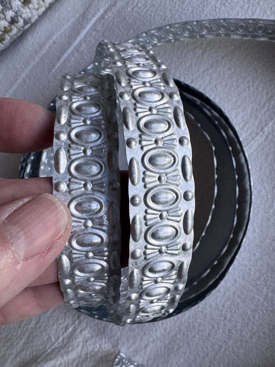 Silver Embossed Metal Trim Ribbon Craft Strip