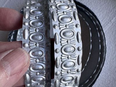 Silver Embossed Metal Trim Ribbon Craft Strip