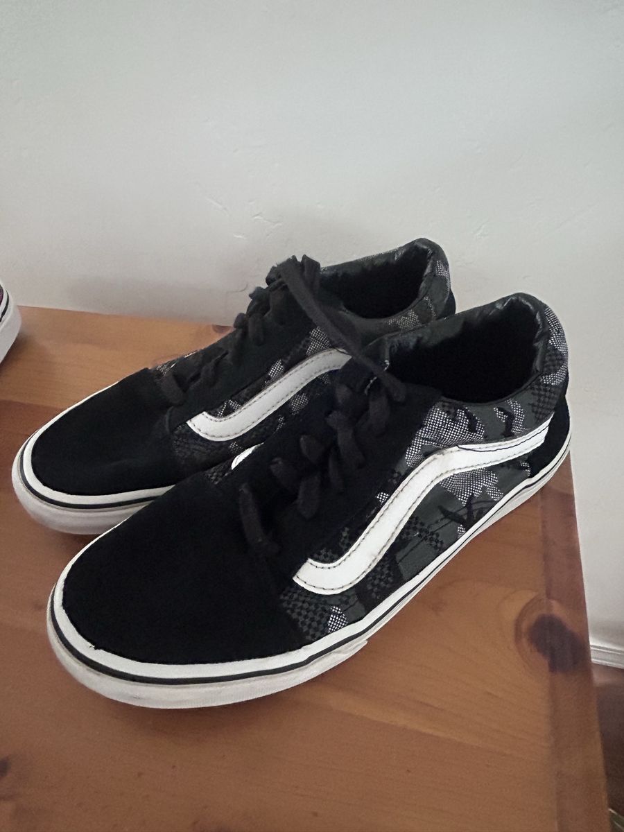 Vans Old Skool Black & White Pattern Skate Shoes Men's Size 5