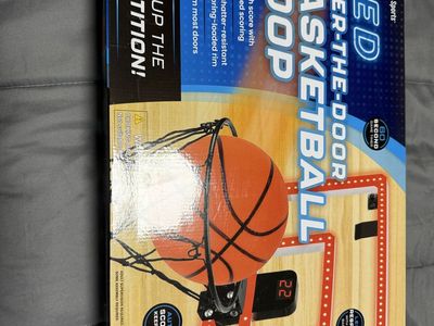 MinnARK Sports LED Over-The-Door Basketball Hoop Set with Electronic Scoreboard