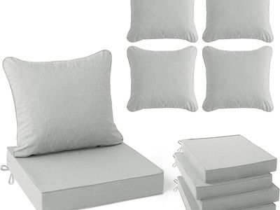 NEW 22x22x3 Patio Cushions for Outdoor Furniture, Faux Linen Water Resistant Backrest