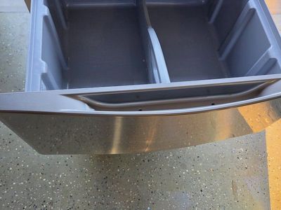 Set of 2 Washer and Dryer Storage Pedestal Drawers - Stainless Steel