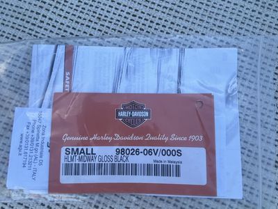 Harley-Davidson HLMT-MIDWAY Gloss Black Half Helmet - Size Small, New w/ Box