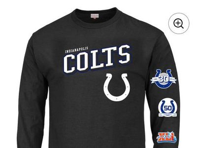 Men's Mitchell & Ness Black Indianapolis Colts Big & Tall Training Camp Long Sleeve T-Shirt 2XL new with tags