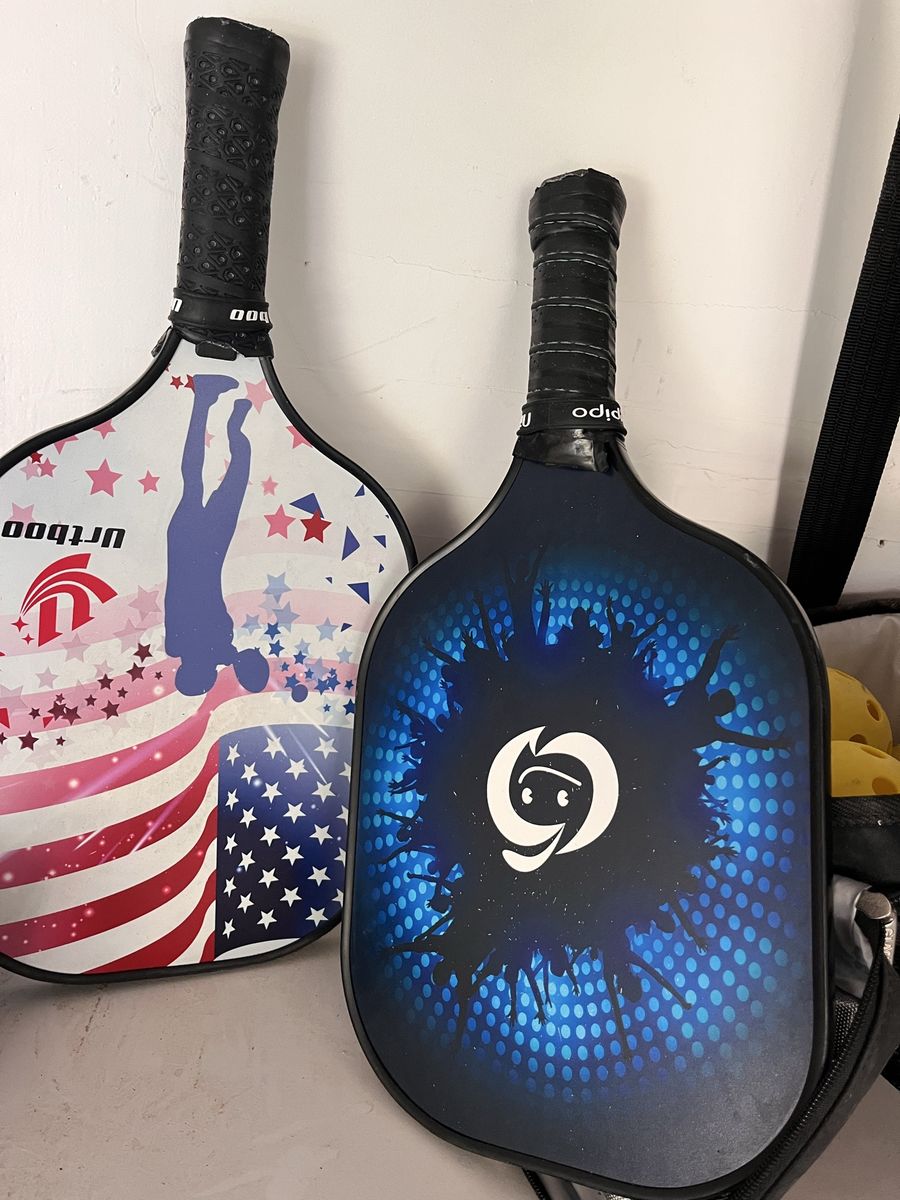 Lost Pickleball Paddles with yellow backpack