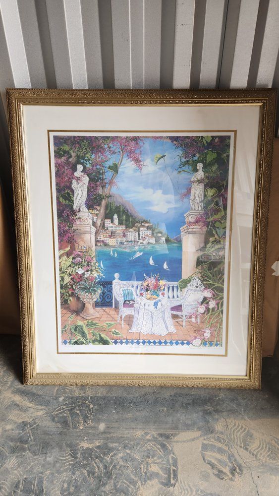 Shari Hatchett Bohlmann Signed Lithograph "Romantic Bellagio" Framed