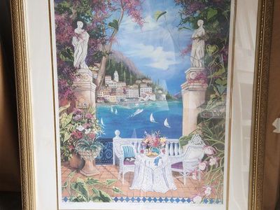 Shari Hatchett Bohlmann Signed Lithograph "Romantic Bellagio" Framed