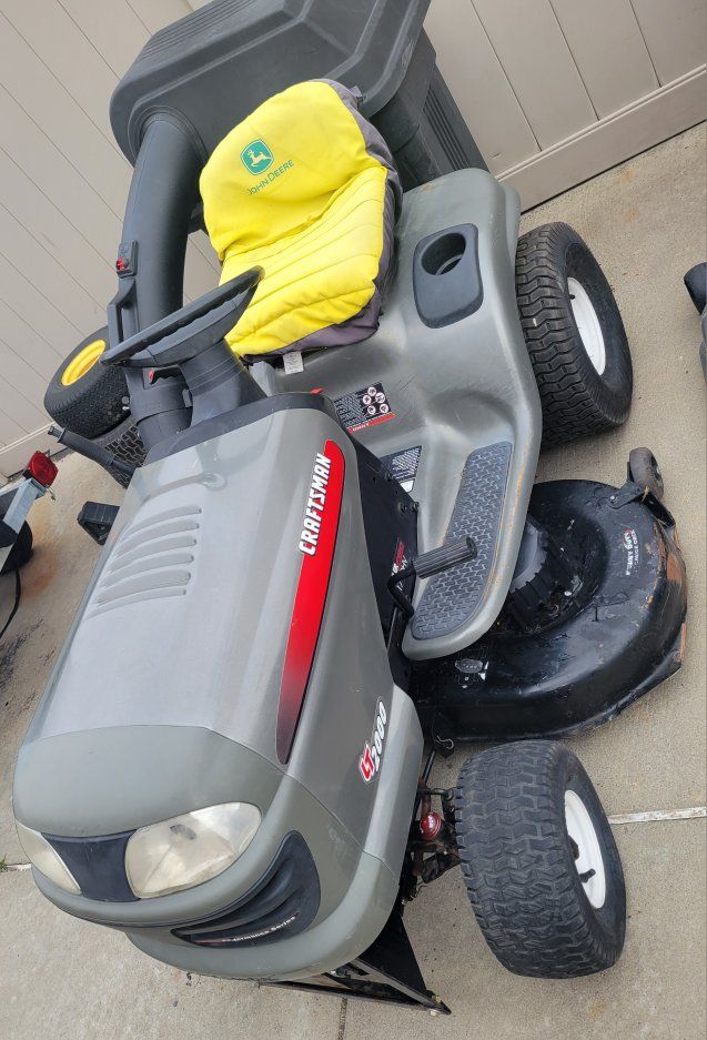 Craftsman Riding Mower with Bagger and Snow Plow