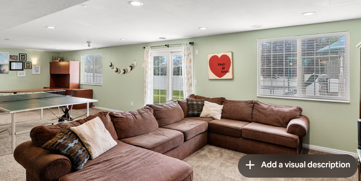 Dark Brown Sectional RC Wiley brand (Used in an Airbnb)