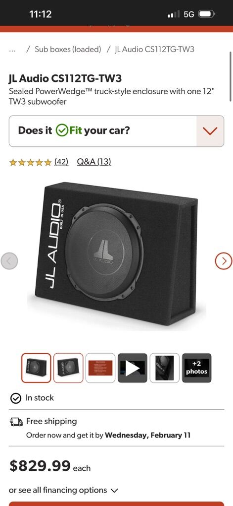 JL Audio 12 Inch Sub