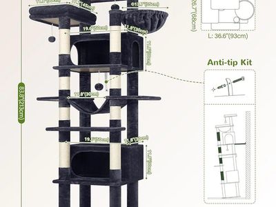 Globlazer XXL Giant Cat Tree, 83 Inch Heavy Duty Tall Cat Tower for Indoor Cats Large Adult