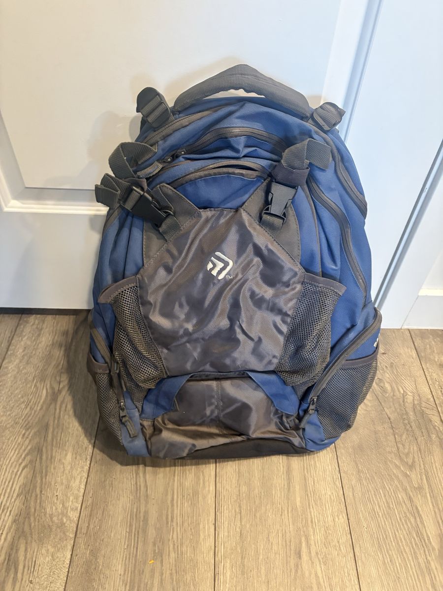 Unbranded Blue & Gray Large Capacity Backpack - Multi-Compartment Daypack