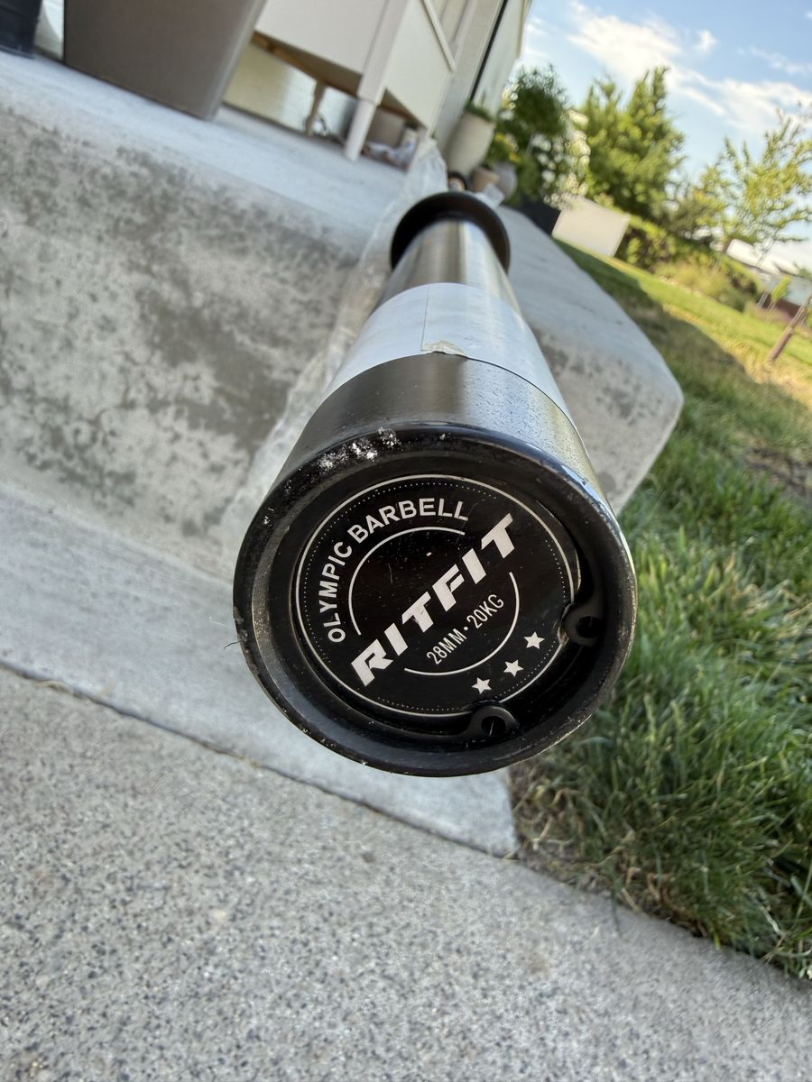 New RitFit Black 7 foot 45 Pound Barbell