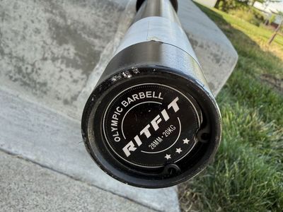 New RitFit Black 7 foot 45 Pound Barbell