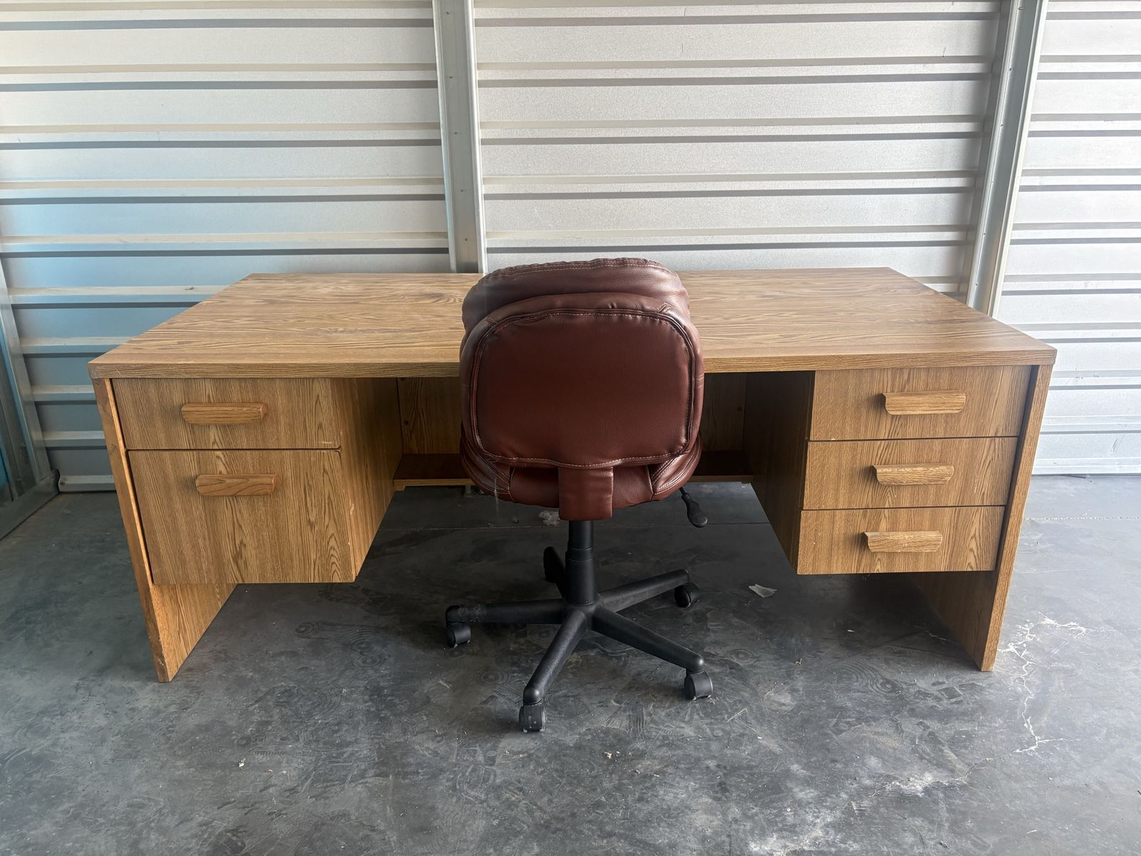 Big desk, printer, bookcase, and exercise machine 