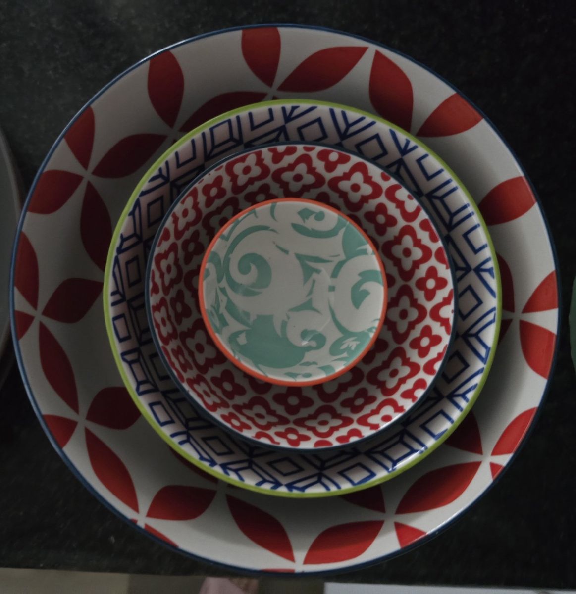 Nested Decorative Bowls Set - Assorted Patterns