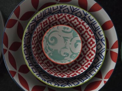 Nested Decorative Bowls Set - Assorted Patterns