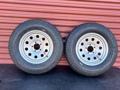 New Set ST 205/75 D 15 Trailer Tires with Rims
