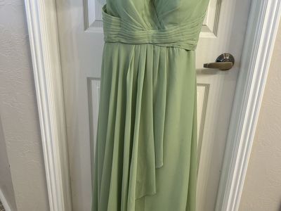 Formal Sage Tea Length Dress