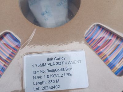 Silk Candy 1.75MM PLA 3D Printer Filament - Red, Gold, & Blue - 1.0 KG / 2.2 LBS, 330 M