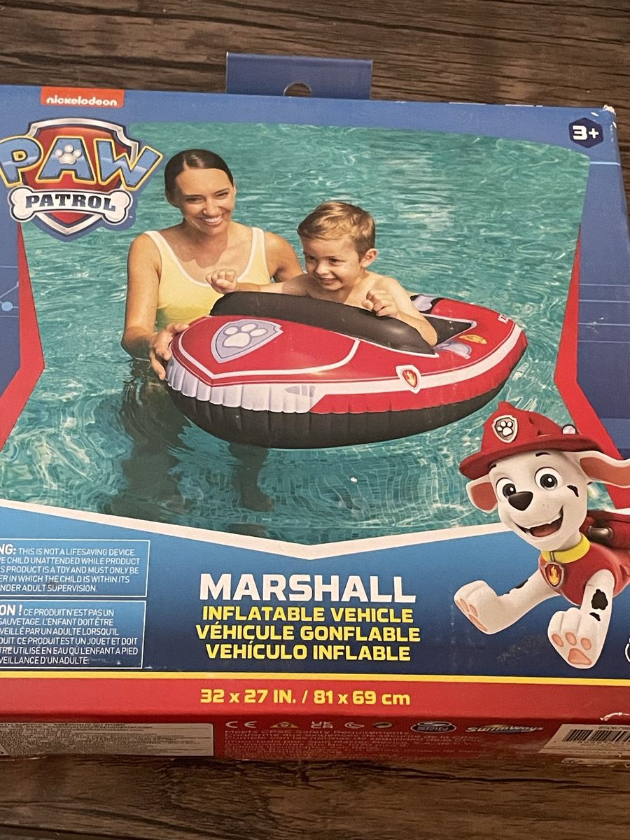 SwimWays Paw Patrol Marshall Inflatable Vehicle Pool Float for Kids, 32 x 27 inches