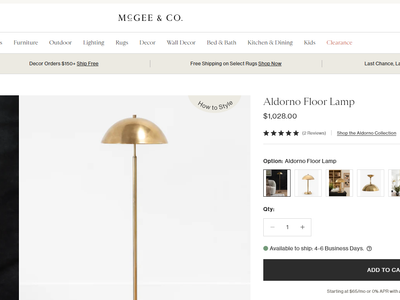 MCM-style Brass Lamp - McGee & Co