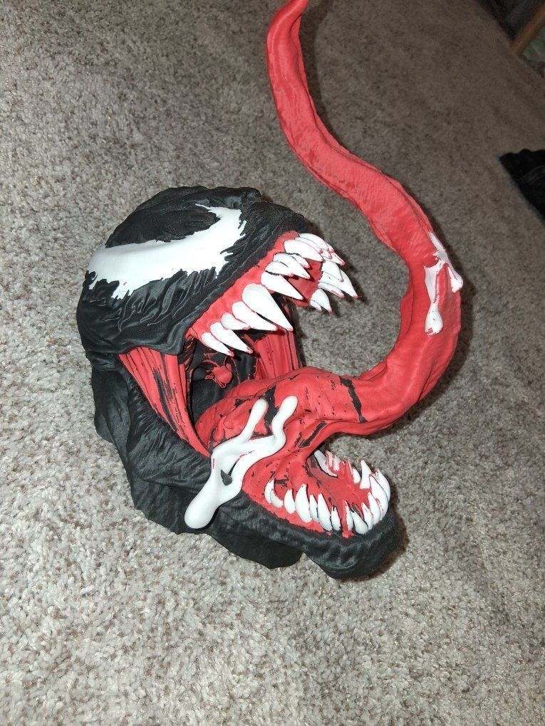 Marvel Venom Wall Mount Bust 3D Printed Painted Comic Decor