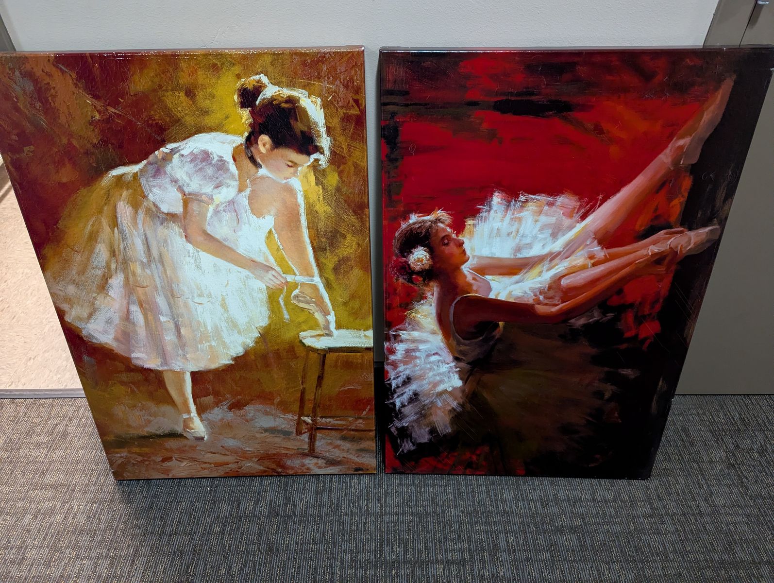 Beautiful Pair of Ballerina Canvas Prints