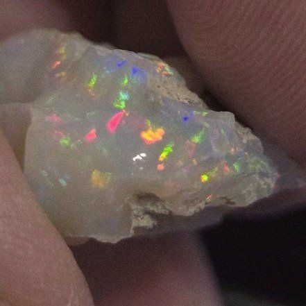 Raw Opal Fire Opal Gemstone with Vibrant Full Spectrum Rainbow Fire - Uncut Natural Gemstone 23ct