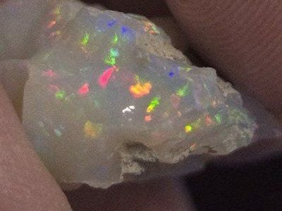Raw Opal Fire Opal Gemstone with Vibrant Full Spectrum Rainbow Fire - Uncut Natural Gemstone 23ct