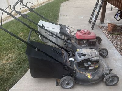 Craftsman WC2200 2-Cycle 25cc Gas String Trimmer & Two Lawn Mowers Honda & Craftsman