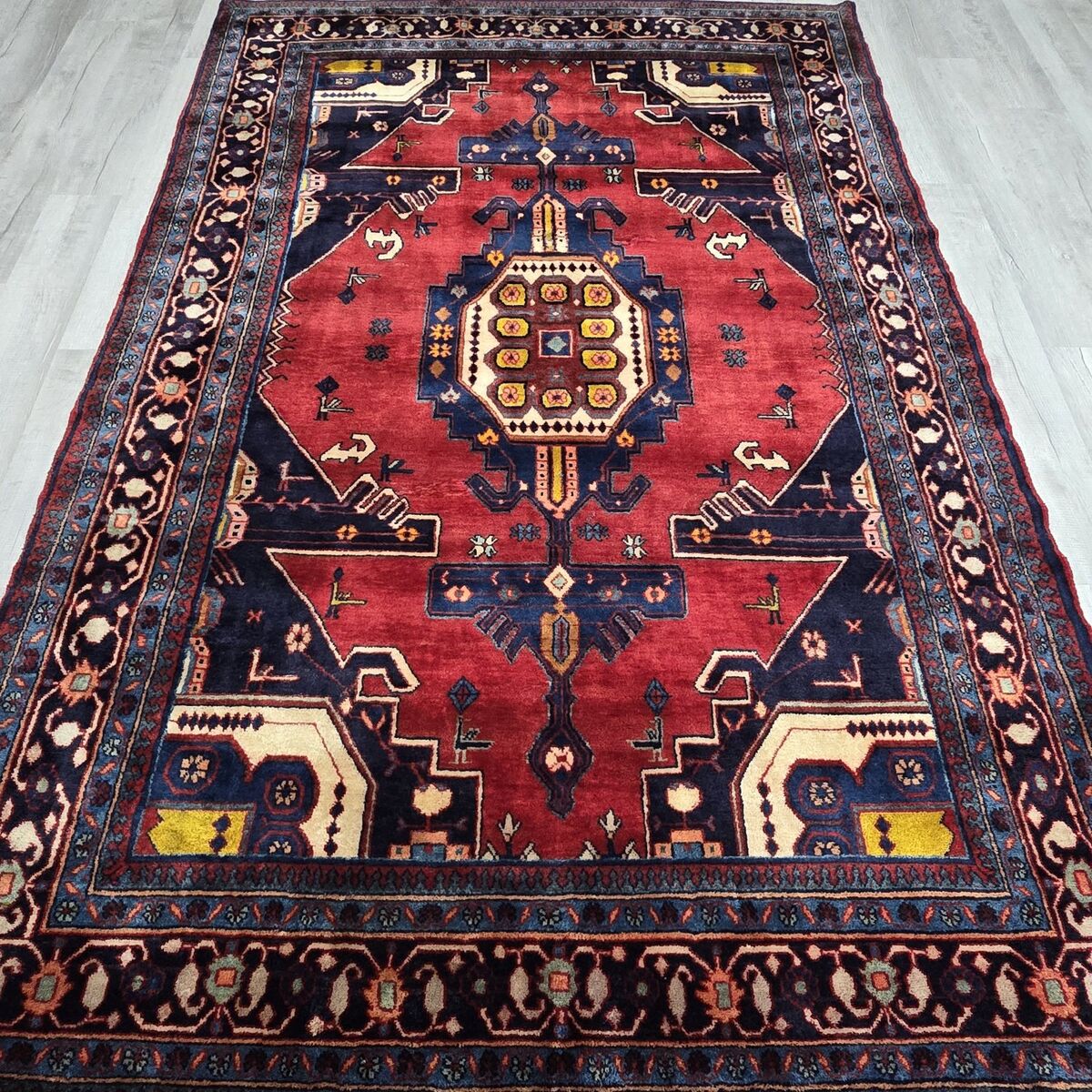 ~6x10 Handknotted Vintage Persian Wool Rug