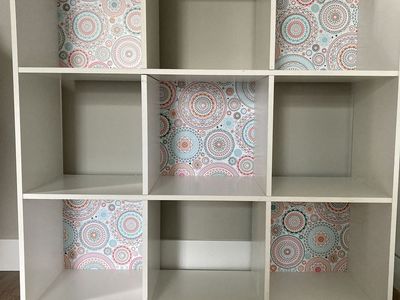9 Cubby White Bookcase