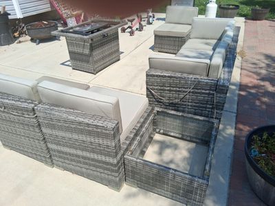 Patio Set with Propane Firepit
