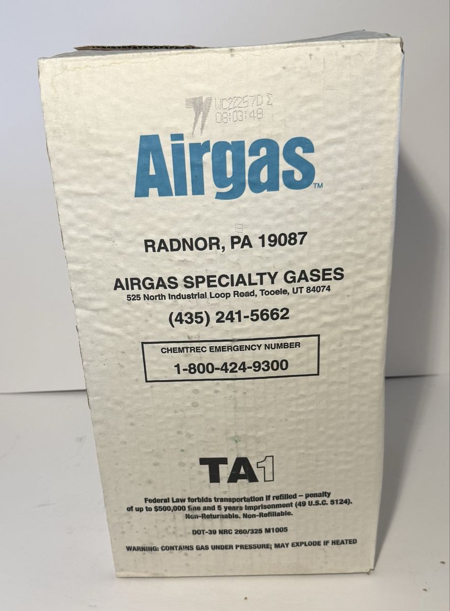Airgas TA1 BAR-97 Calibration Gas Cylinder